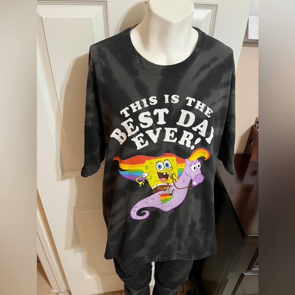 (10) Nickelodeon SpongeBob SquarePants Pride Tie Dye tee this is the best day…..